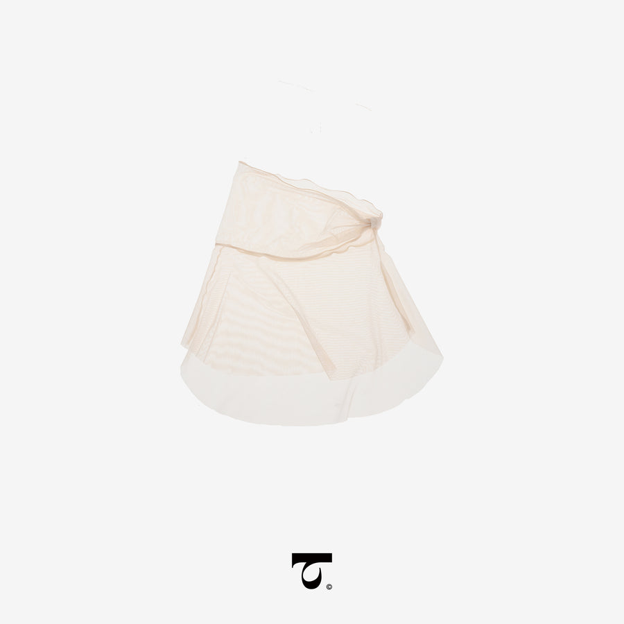 Typha Gathered Waist SAB Mesh Mini Skirt