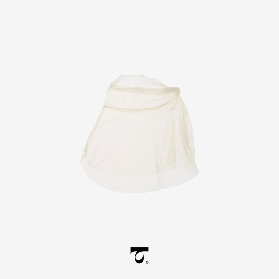 Typha Gathered Waist SAB Mesh Mini Skirt