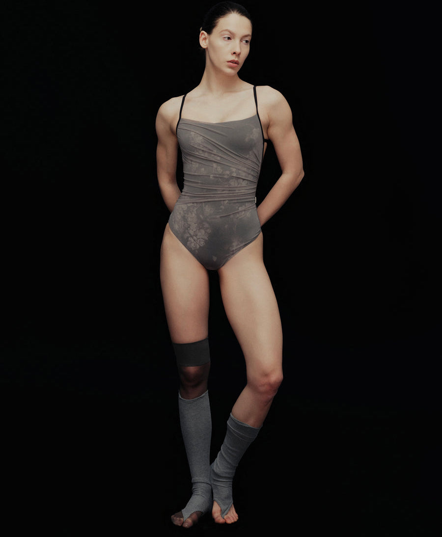 Typha Oil Painting Layered Tulle Leotard