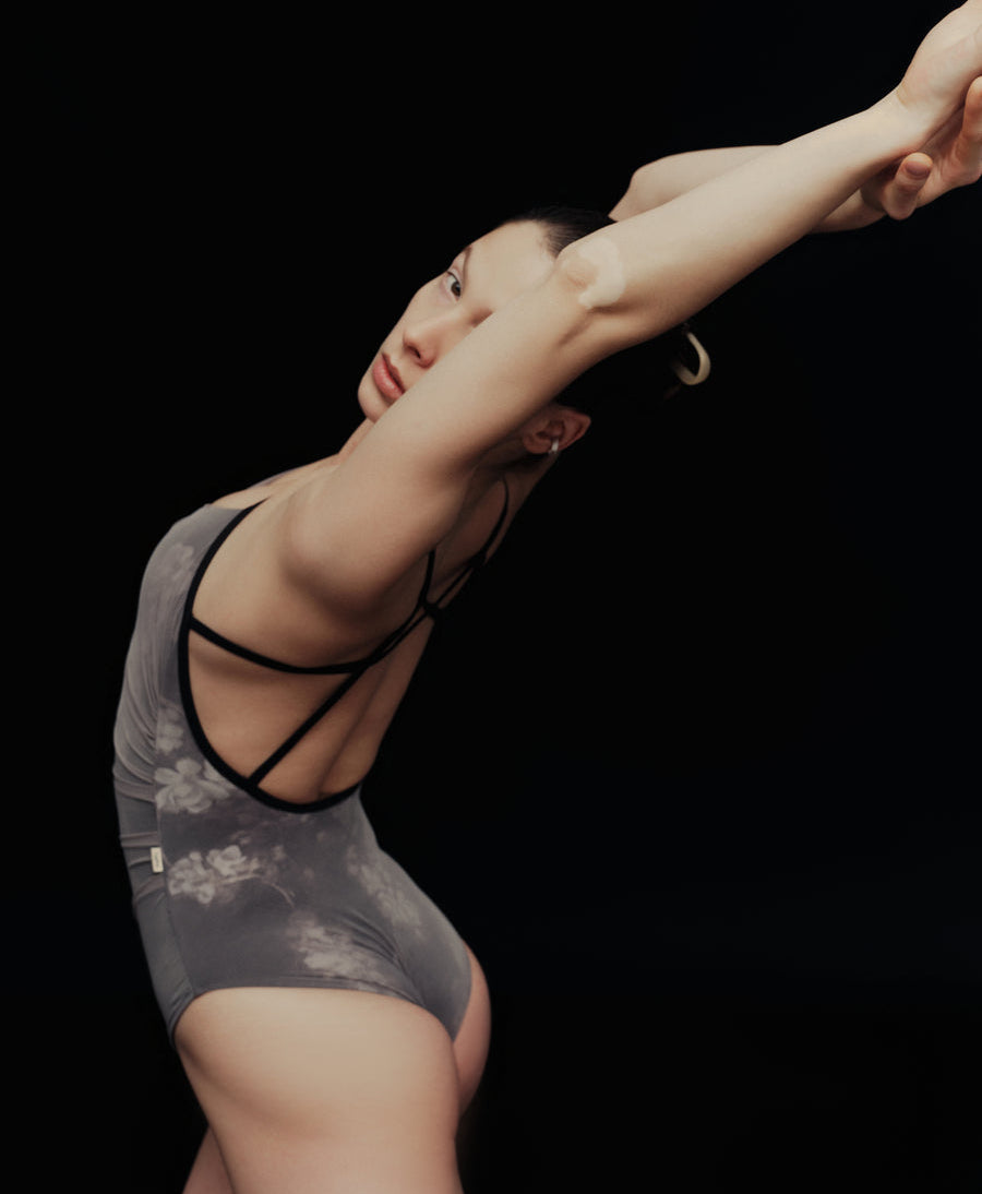 Typha Oil Painting Layered Tulle Leotard