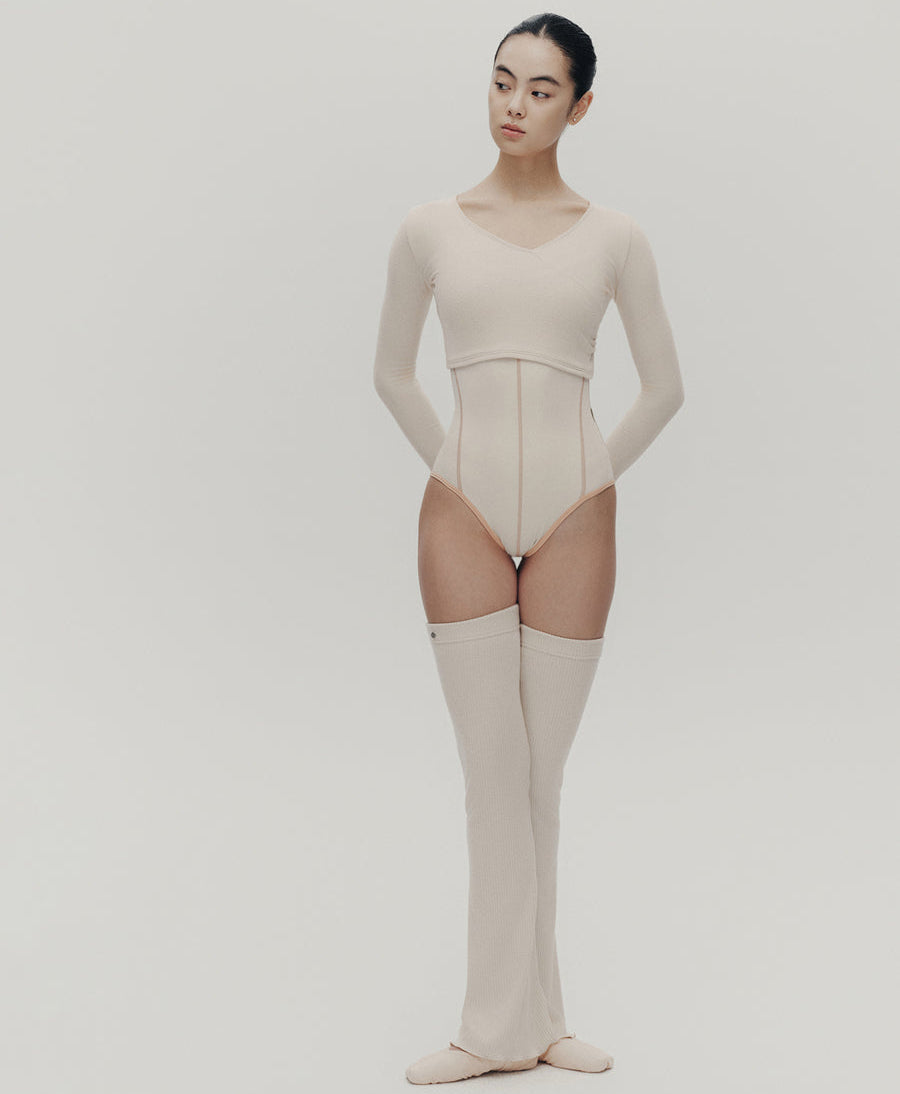 Typha Pleated Knit Long-Sleeved Top