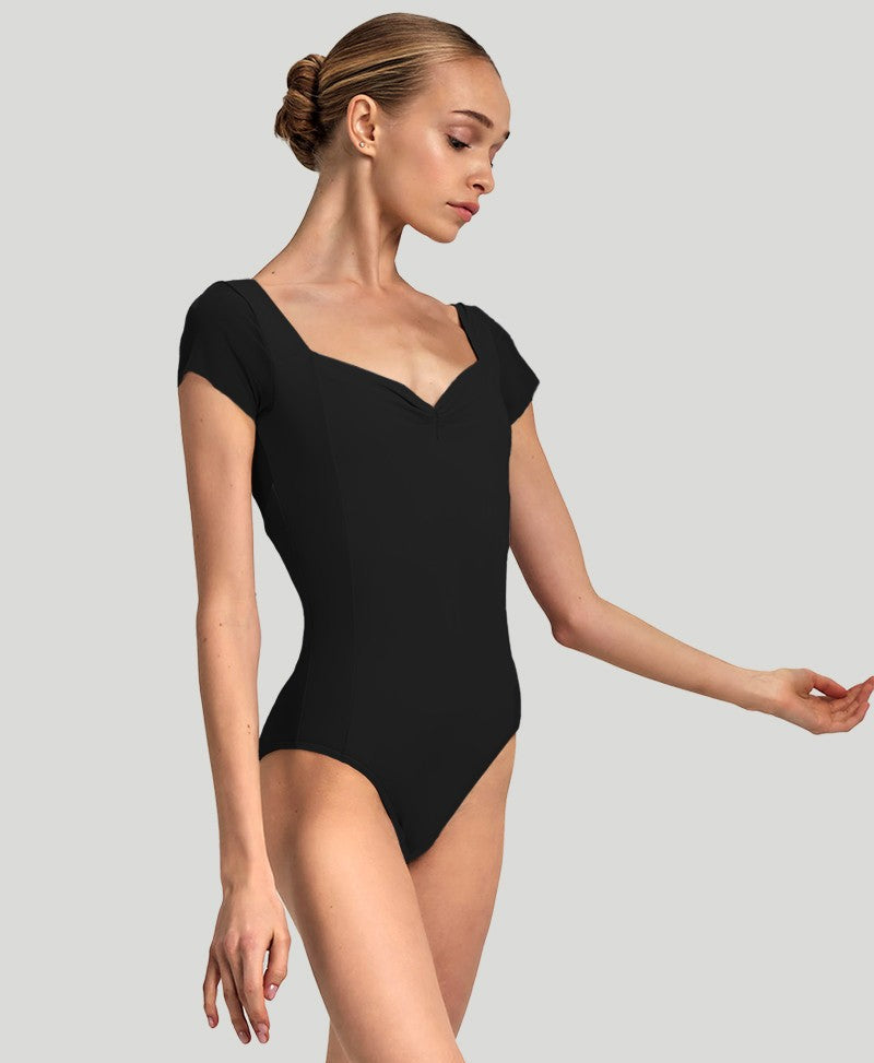 EFFIE, Mesh Cap Sleeve Leotard