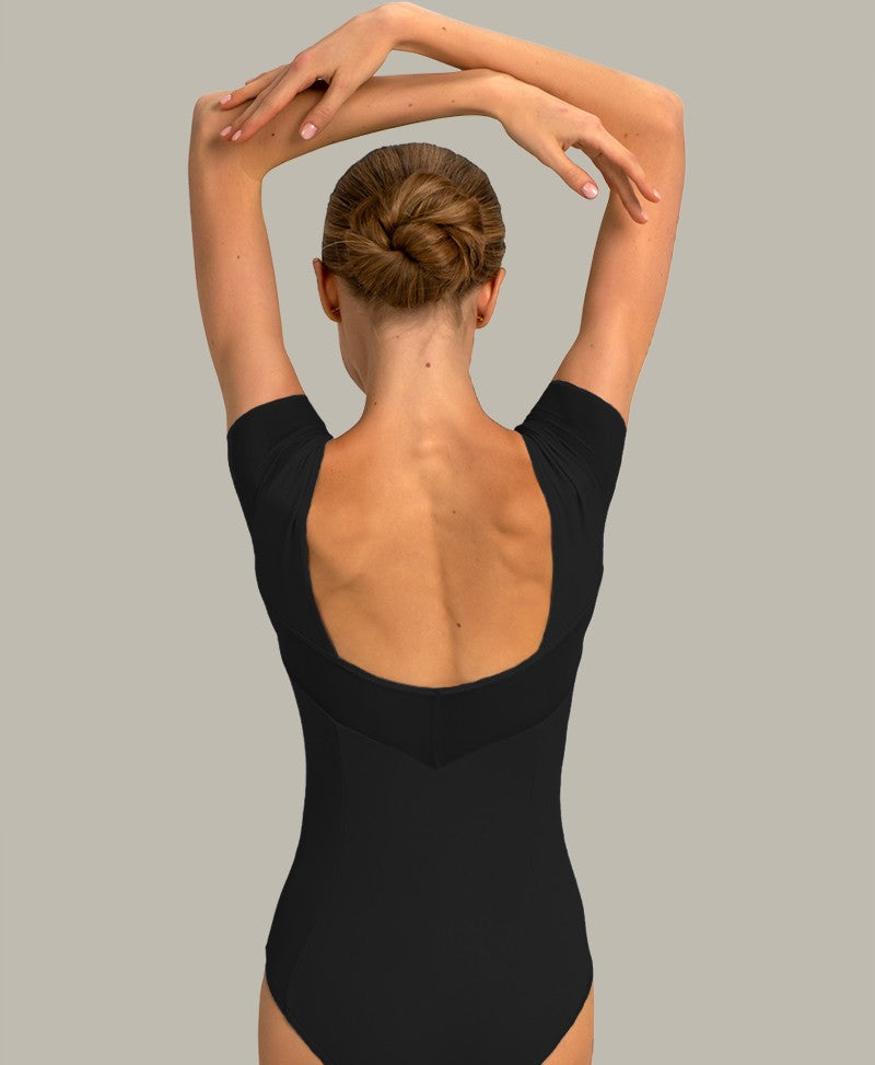 EFFIE, Mesh Cap Sleeve Leotard