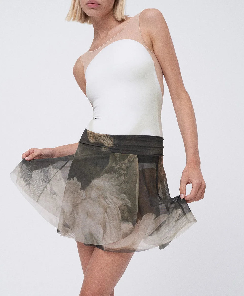 Mesh Wrap Skirt