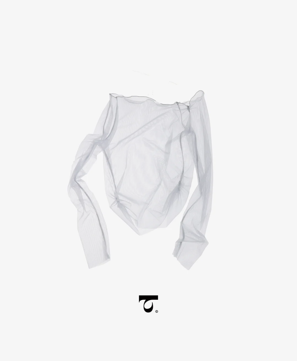 Typha Asymmetrical One-Shoulder Mesh Top