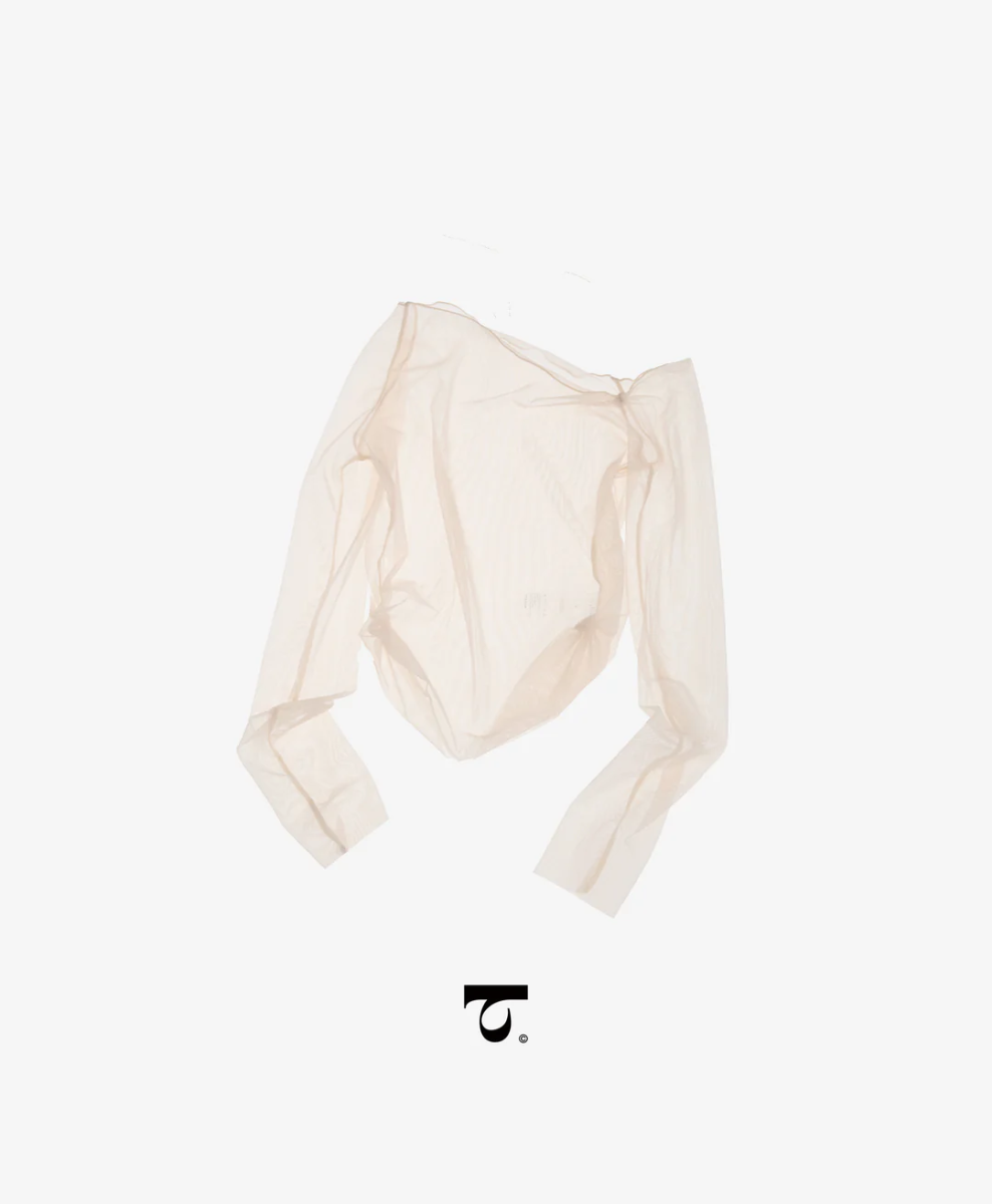 Typha Asymmetrical One-Shoulder Mesh Top