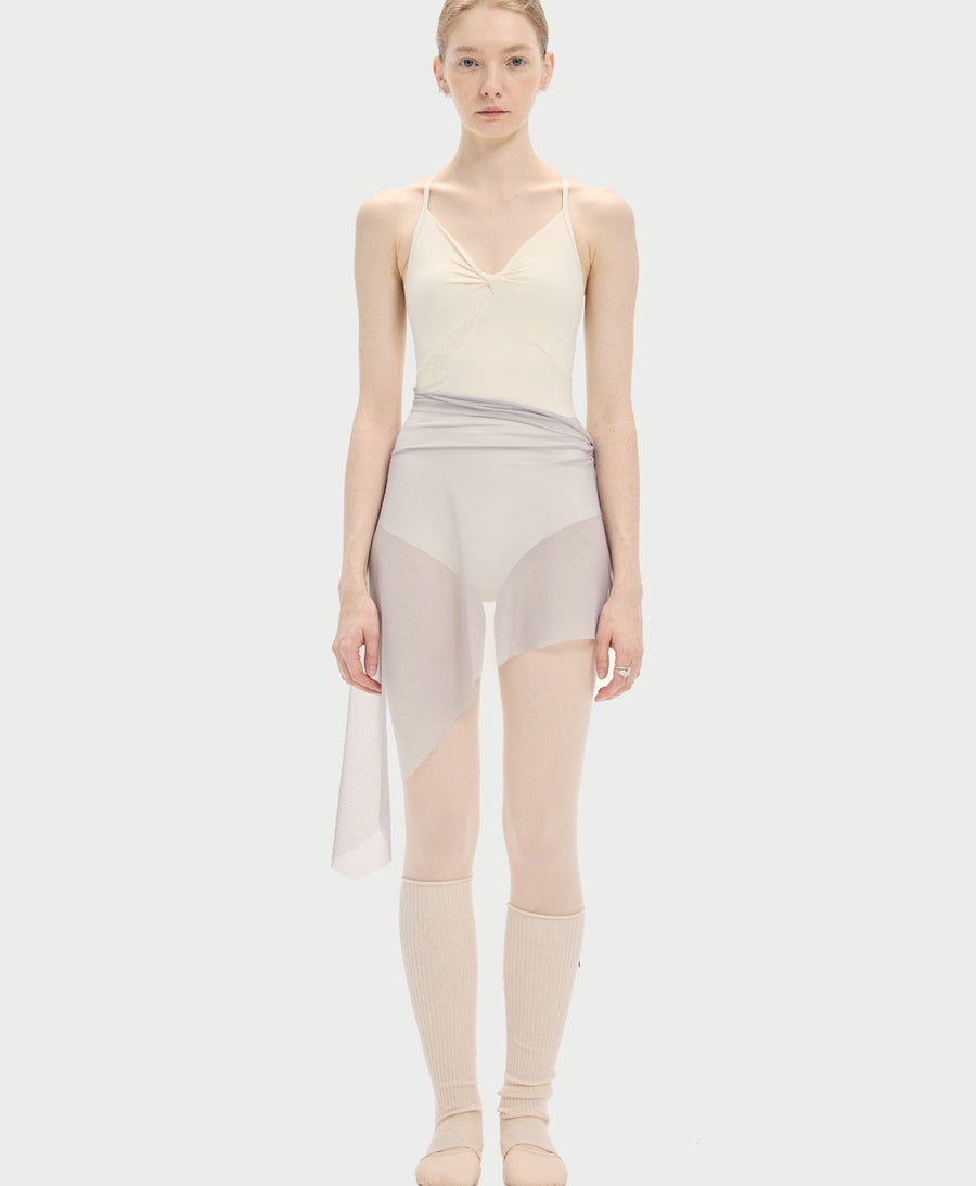 Typha Gathered Waist Diagonal Mesh