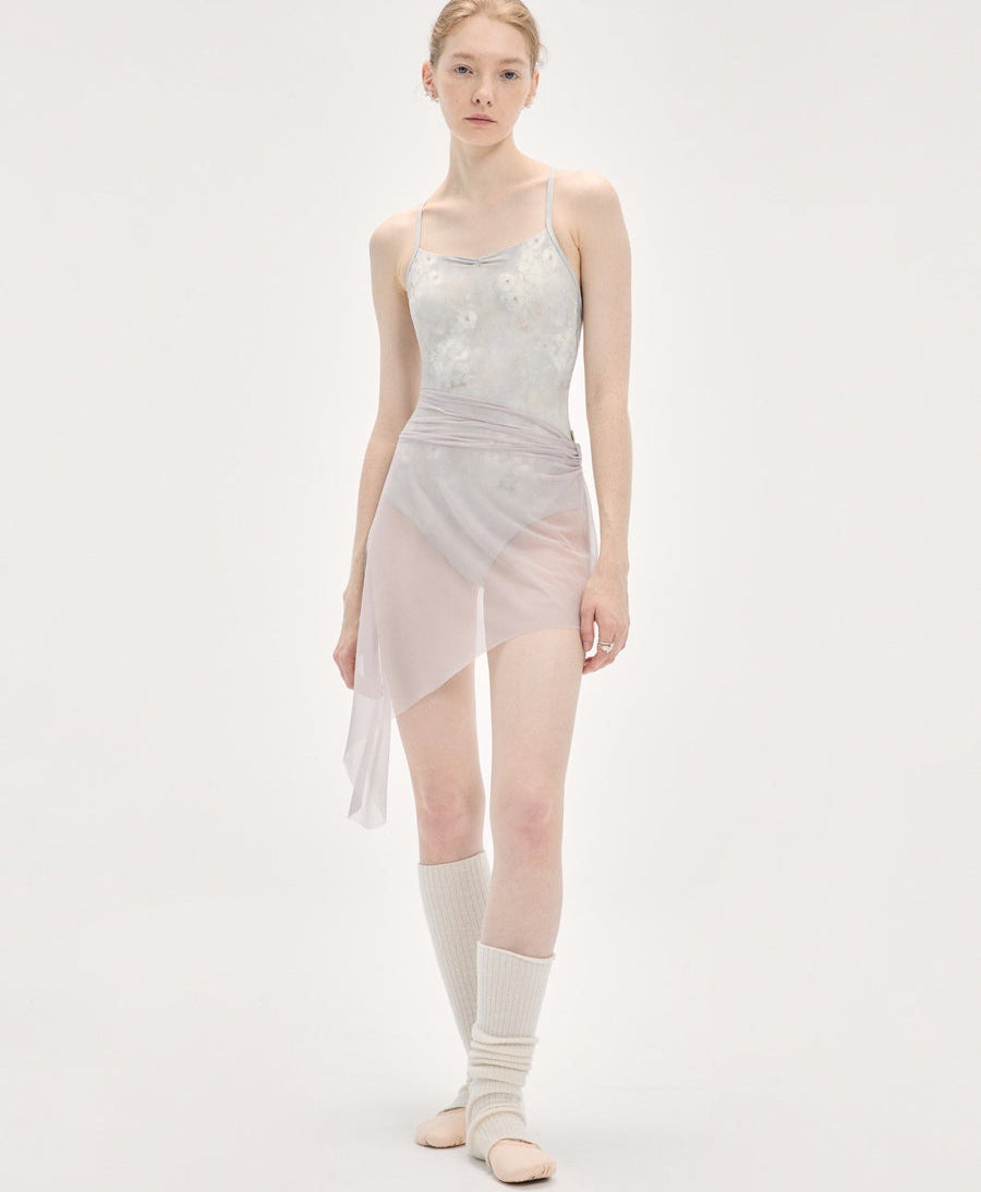 Typha Gathered Waist Diagonal Mesh