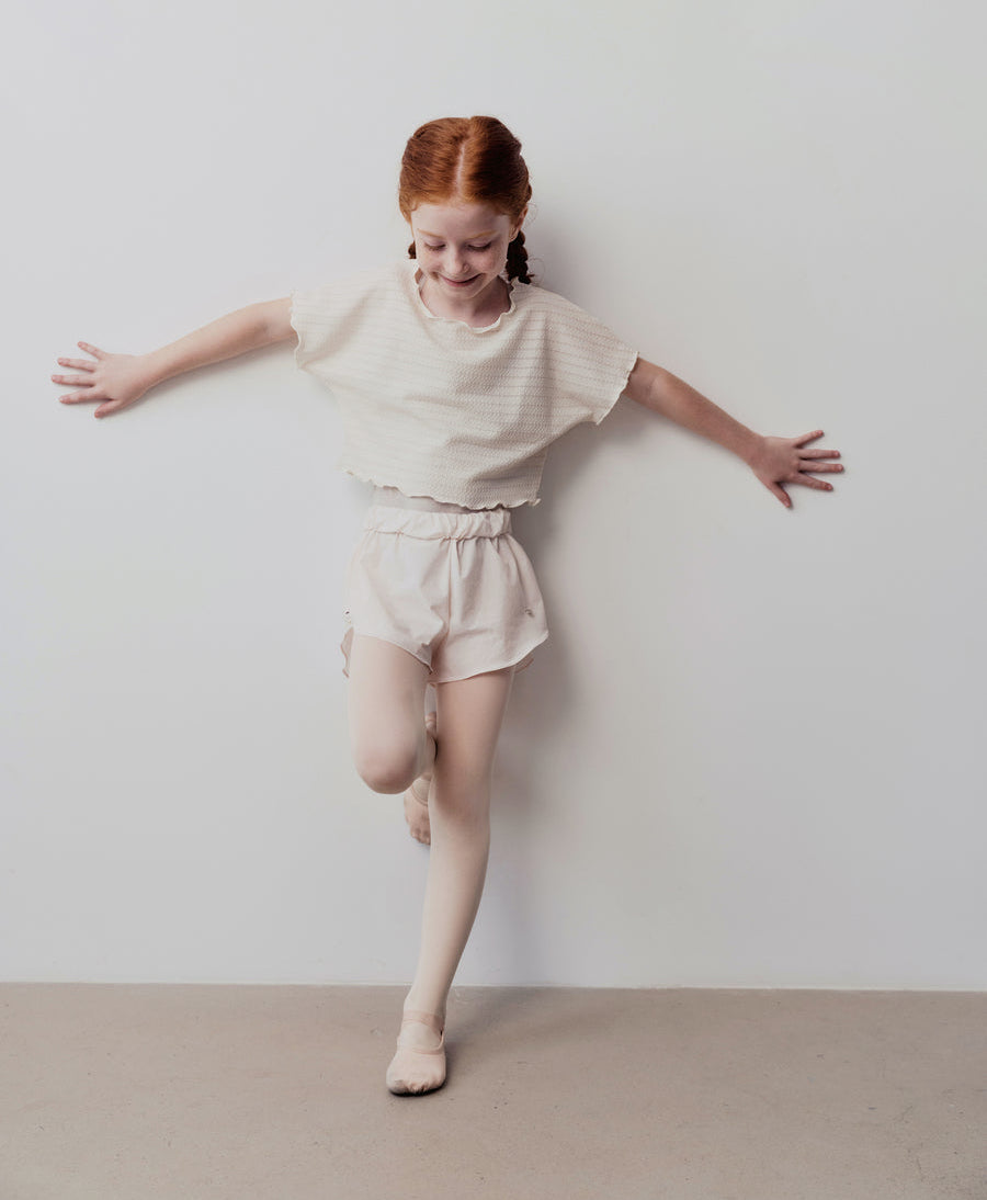 Typha Kids Batwing Sleeve Textured Dance Top