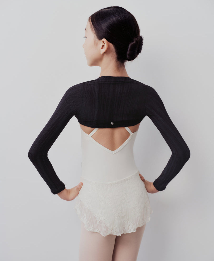 Typha Kids Long Sleeve Textured Stripe Shrug