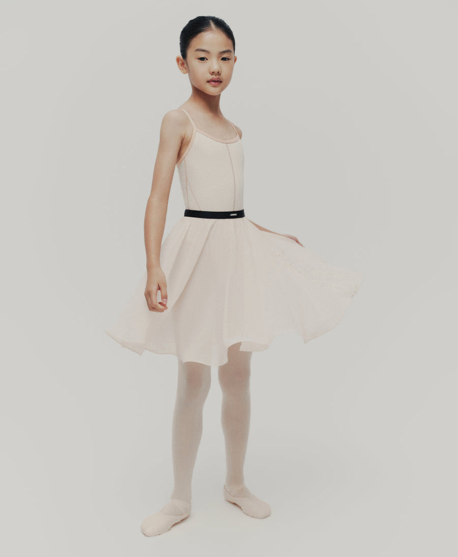 Typha Kids Midi Flared Rehearsal Skirt With Lace Patchwork