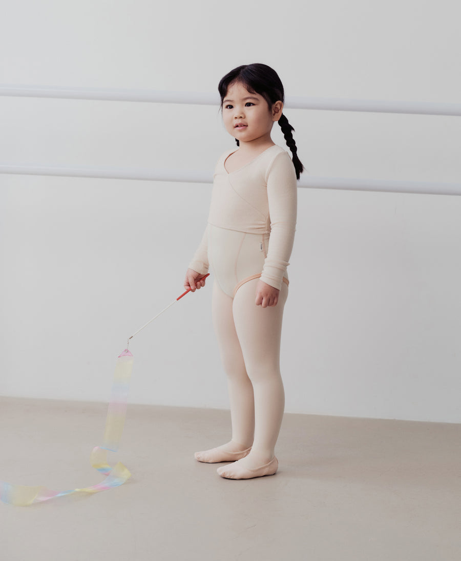 Typha Kids Pleated Knit Long-Sleeved Top