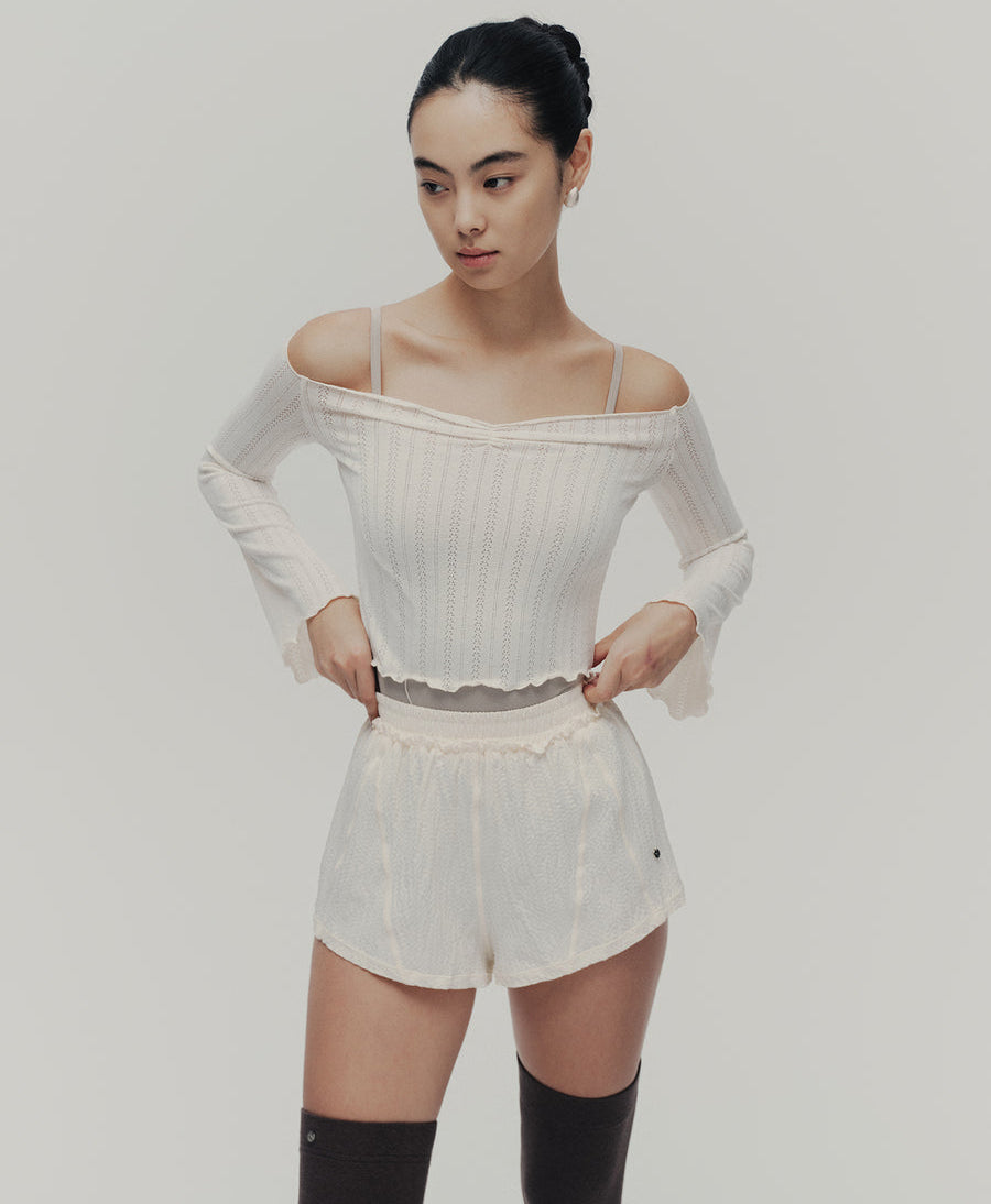 Typha Off-Shoulder Top with Flared Sleeves